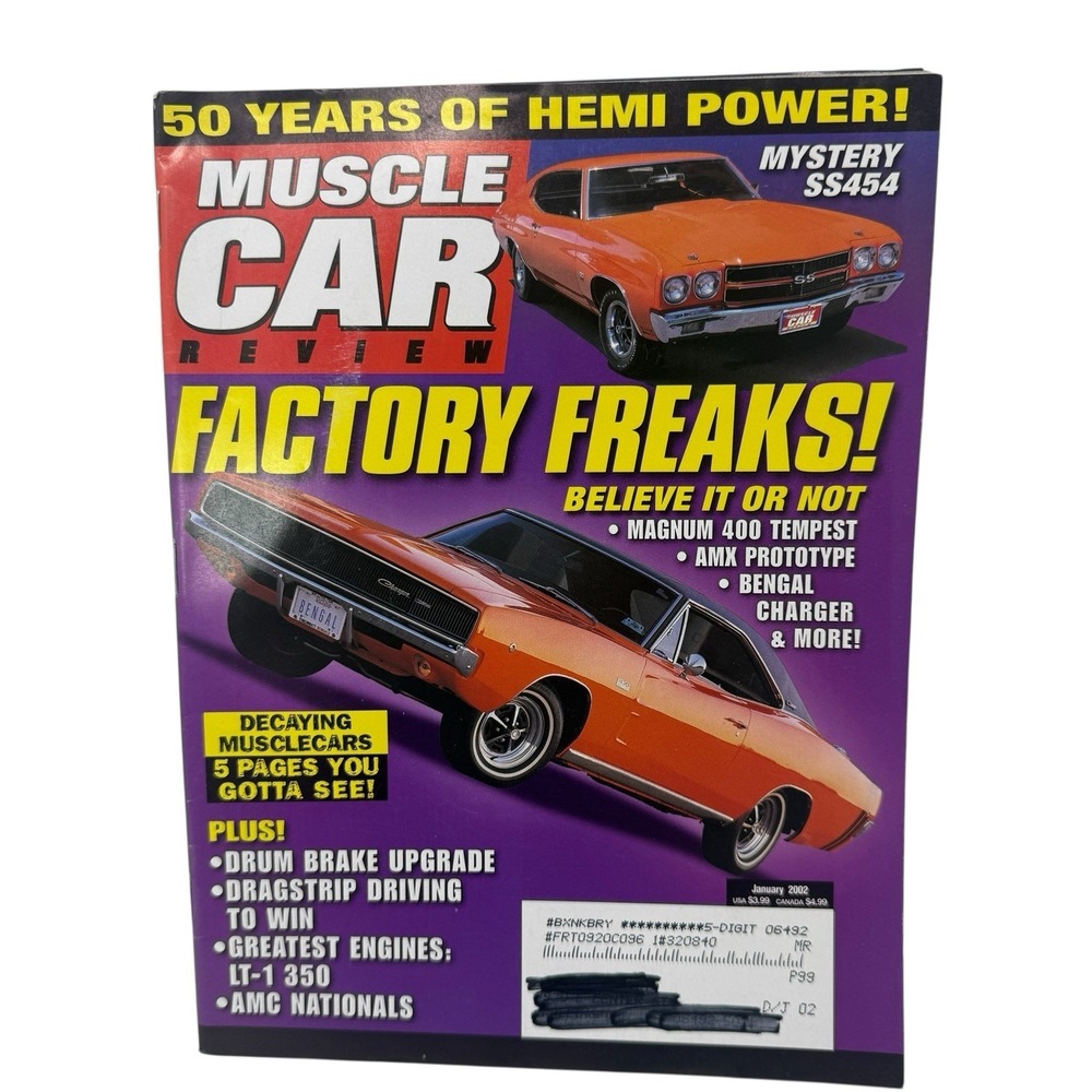 MUSCLE CAR REVIEW Magazine - January 2002 Issue -‎ Hemi Power - Muscle cars